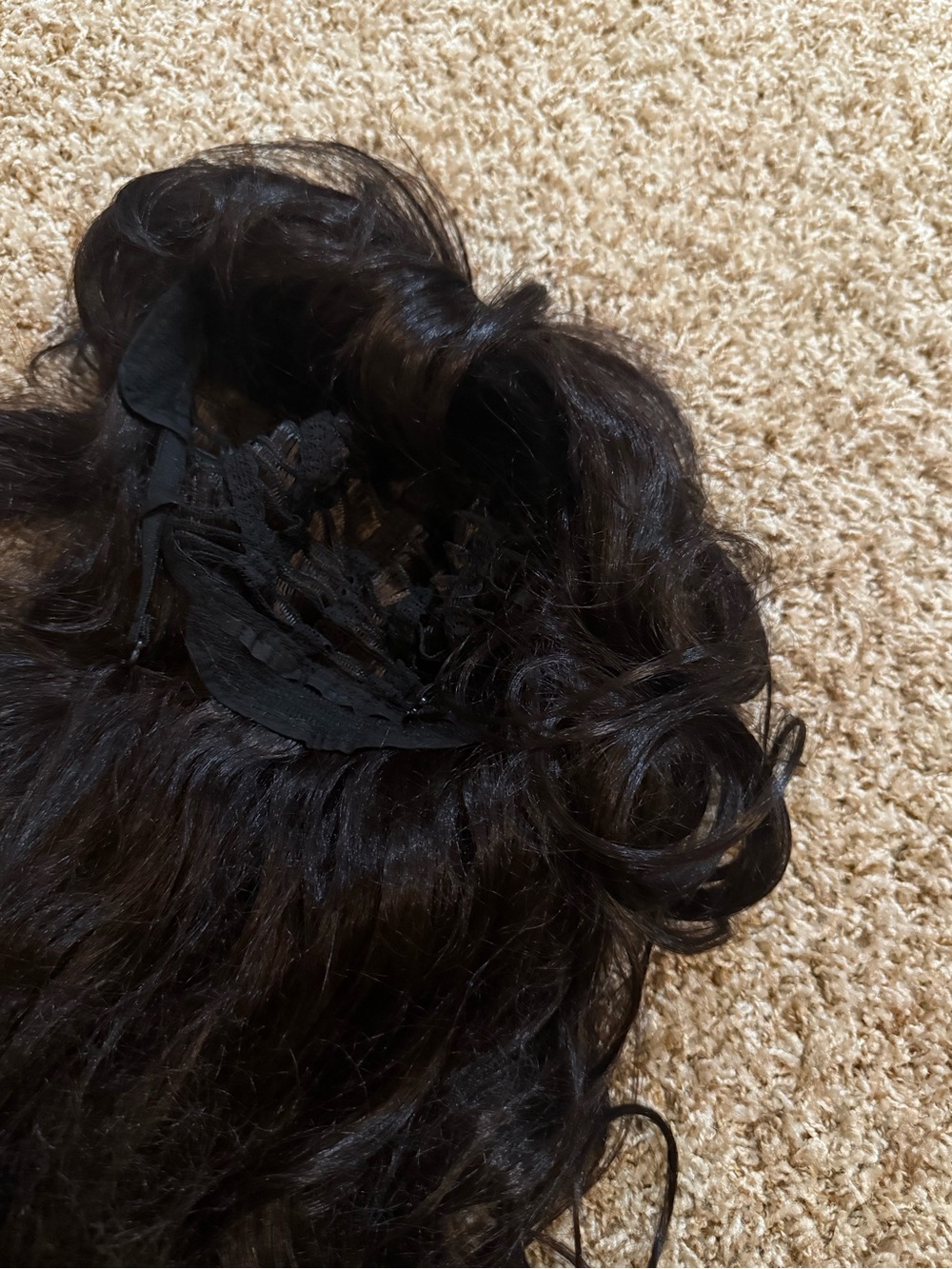 Off black/dark brown wig with bangs